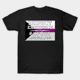 Respect Exsistence or Expect Resistance, Demisexual Pride Flag T-Shirt